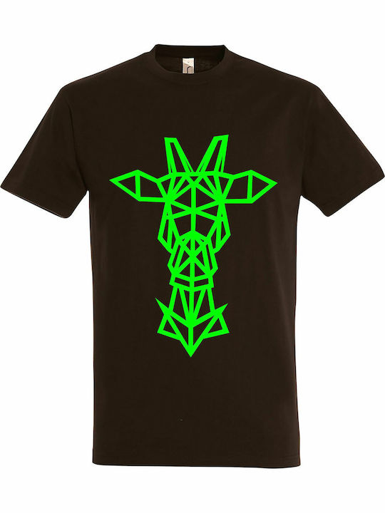 T-shirt Unisex " Reindeer Origami " Chocolate