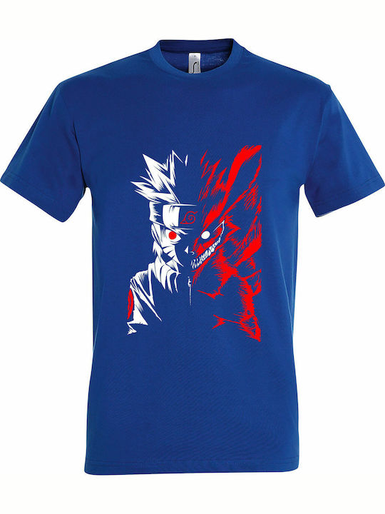 Унисекс T-shirt Наруто Шиппуден Две Лице Цвят Син