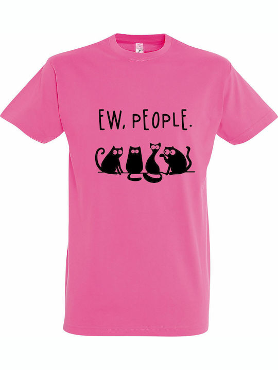 Unisex T-Shirt Mit Vinylstempel "Ew People Cats...