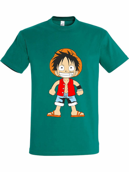 Унисекс T-shirt Лъфи Едно парче Зелен