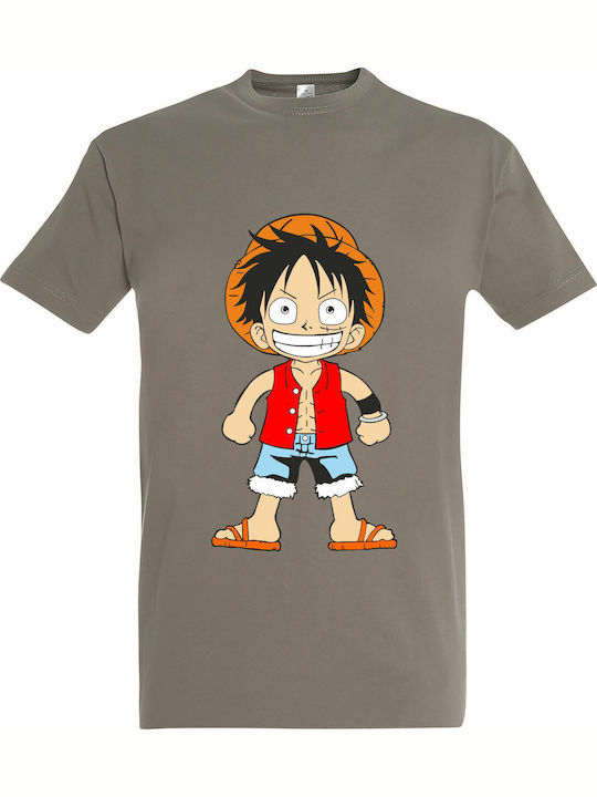 Унисекс T-shirt Лъфи Едно парче Светло Сиво