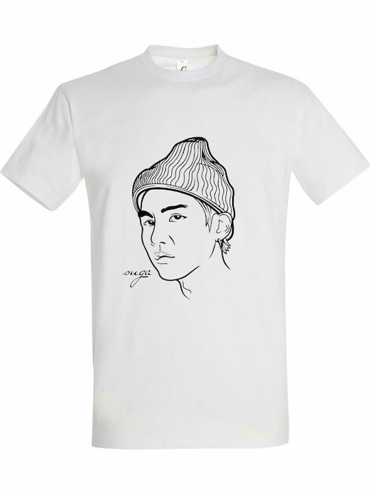 T-shirt Unisex " Bts Suga Kpop " White