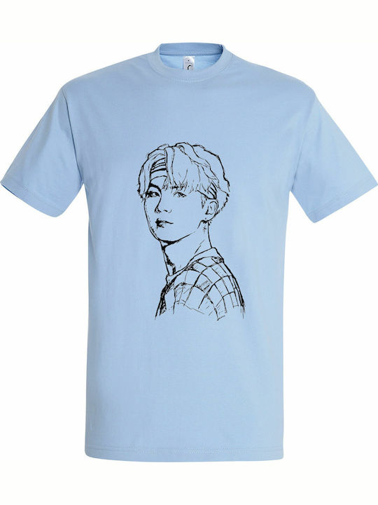 Унисекс T-shirt "Bts Kim Kpop" Светлосин