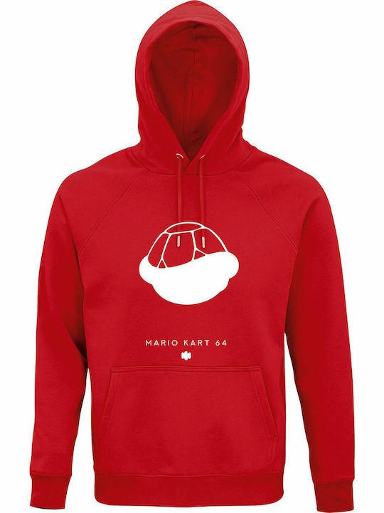 Hoodie Unisex Organic " Super Mario Kart " Red