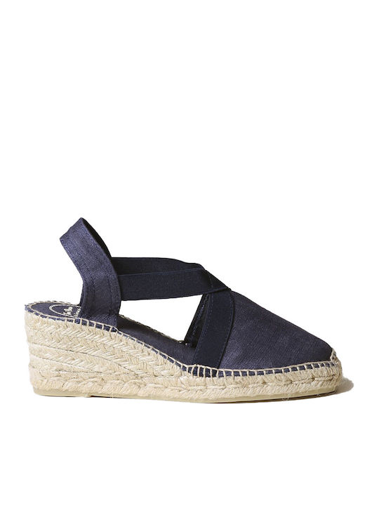 Women's Fabric Platform Espadrilles Navy Blue