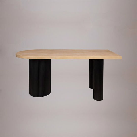 Τραπεζαρίας Φυσικό-μαύρο 180x80x76.5εκ. Τραπεζαρίας Φυσικό-μαύρο 180x80x76.5εκ.