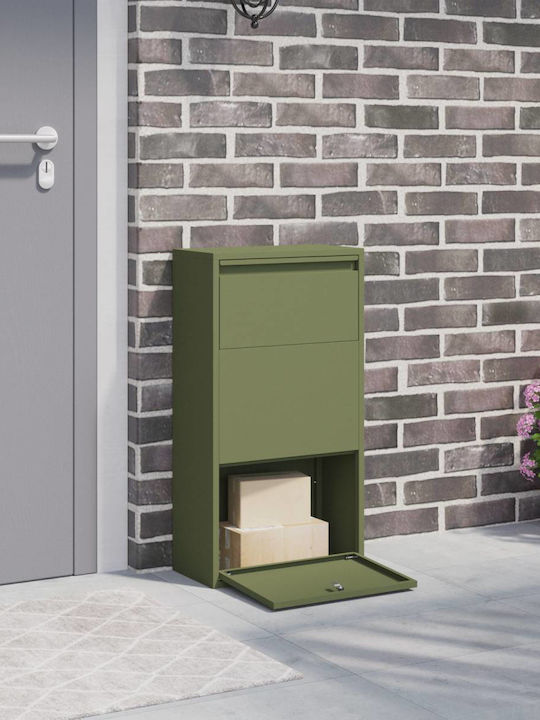 vidaXL Außenbereich Briefkasten Metallisch in Grün Farbe 44x22x82cm