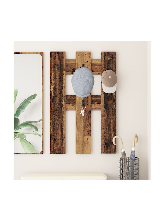 vidaXL Wooden Wall Hanger Brown 65x3cm 1pc