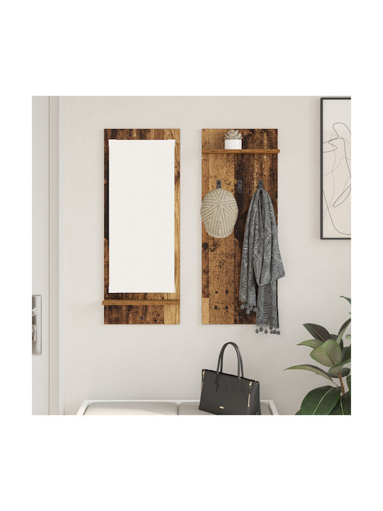 vidaXL Κρεμάστρα Τοίχου Ξύλινη Καφέ 70x10cm