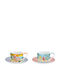 Easy-Life Set Tassen Tee aus Porzellan Mehrfarbig 240ml 2Stück