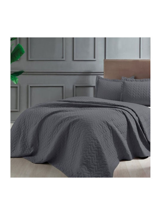 Tac Set Coverlet Semi-double from Polyester Anthracite 180x250cm 2pcs