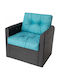 Garden Chair Cushion with Backrest Blue