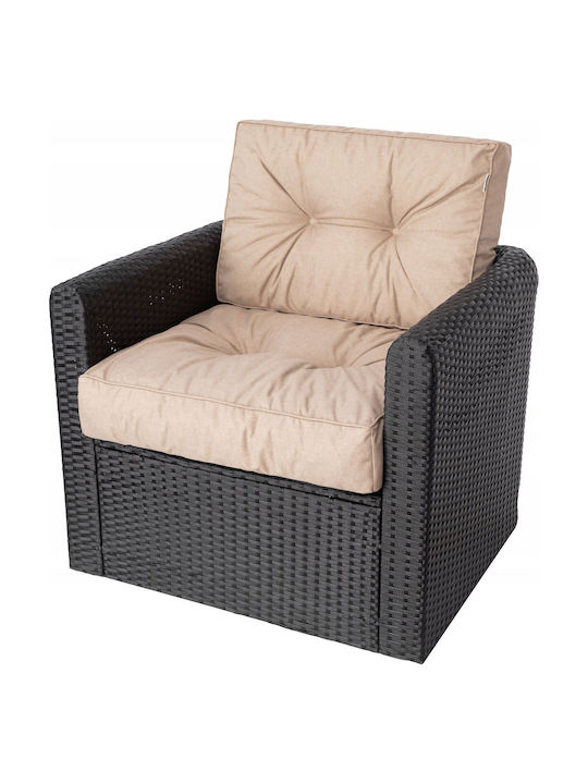 Garden Chair Cushion With Backrest Beige