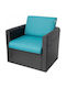 Garden Chair Cushion with Backrest Blue
