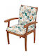 Garden Chair Cushion with Backrest White Flowers