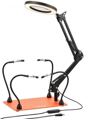 Vevor Magnetic Helping Hands Soldering Station 3x Led Magnifying Lamp 4 Arms