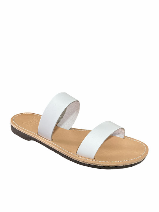 Theros Greek 100% Leather Handmade Sandal Toe White