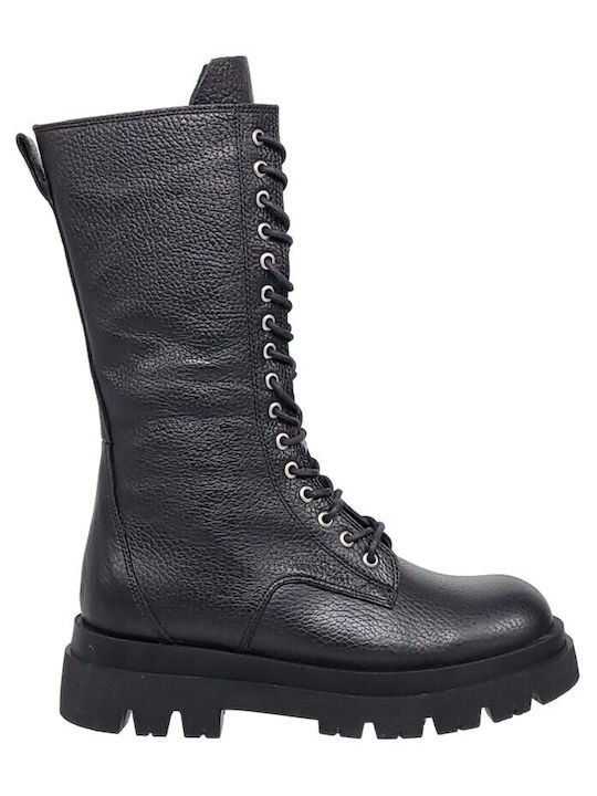 Act Shoes Γυναικεία Μποτάκια Δέρμα Martha Μαύρο 100