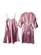 Topaki Summer Women's Robe with Nightdress Pink