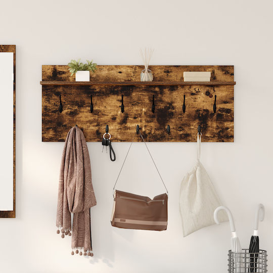 vidaXL Κρεμάστρα Τοίχου Ξύλινη Καφέ 100x12x40cm