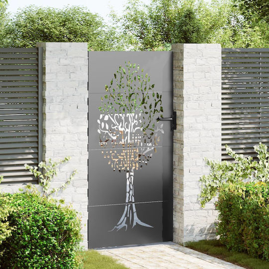 vidaXL Metallic Garden Gate in Black Colour 2x1m