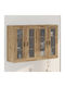 Wall Living Room Display Cabinet made of Particleboard with Glass Artisan Oak 69.5x34x90cm