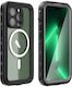 Redpepper Ip68 Dot 360 Full Cover Σιλικόνης με Λουράκι Αδιάβροχο Μαύρο (iPhone 14 Pro Max)