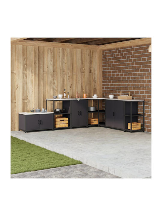 Bodenmontierter Küchenschrank Schwarz 60x50x92cm