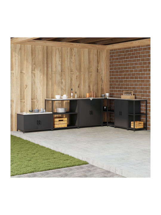 Bodenmontierter Küchenschrank Schwarz 90x50x92cm