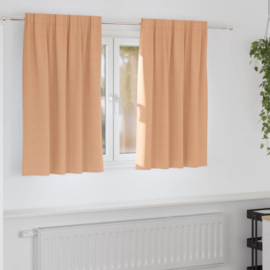 vidaXL vidaXL Vorhänge Fenster mit Bleistiftfalten Braun 140x140cm