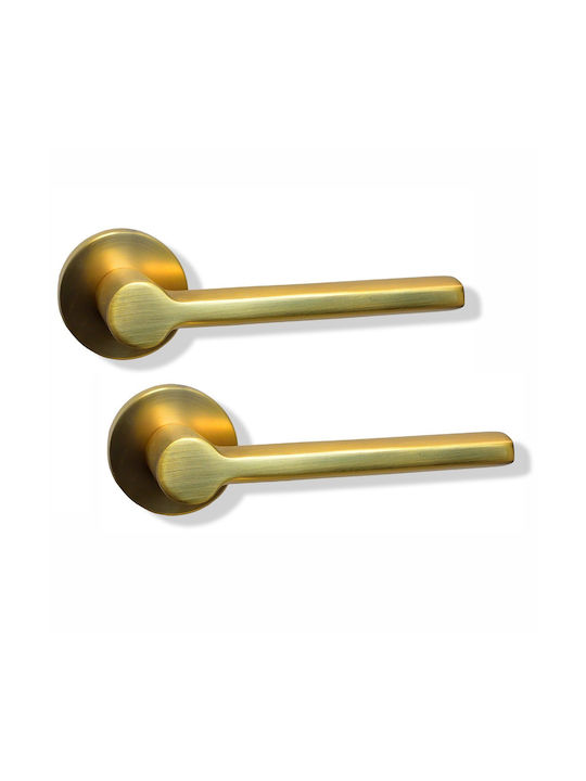 Türgriff Mittlere Tür Rosette Paar Gold Matt