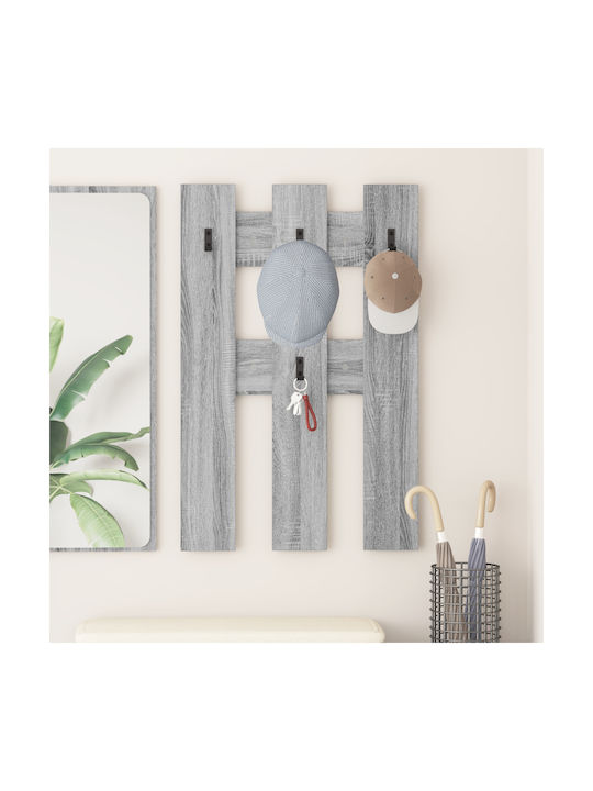 vidaXL Wall Hanger Wooden Gray 65x3cm
