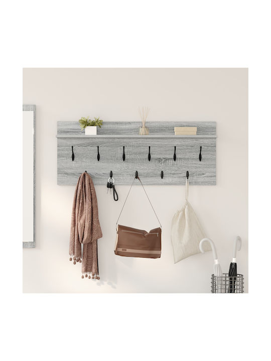 vidaXL Wooden Wall Hanger Gray 100x12x40cm 1pc