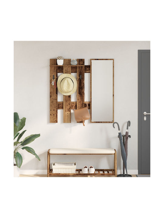 vidaXL Wooden Wall Hanger Brown 100x100cm 1pc