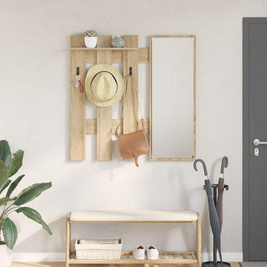 Hallway Furniture with Mirror & Hanger 100x10x100cm