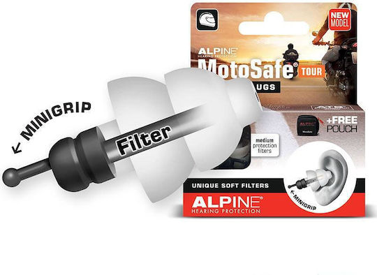 Alpine Motosafe Tour Earplugs in Black Colour 2 Pieces