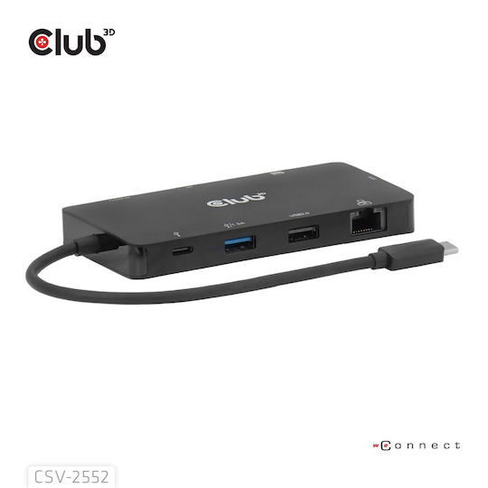 Club3D USB-C Docking Station mit 4K PD Ethernet Schwarz (CSV-2552)