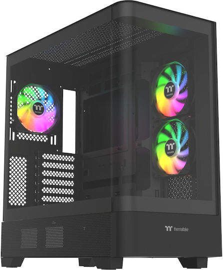 Thermaltake View 290 TG Gaming Mikro-Turm Computergehäuse mit Seitenfenster und RGB-Beleuchtung Schwarz