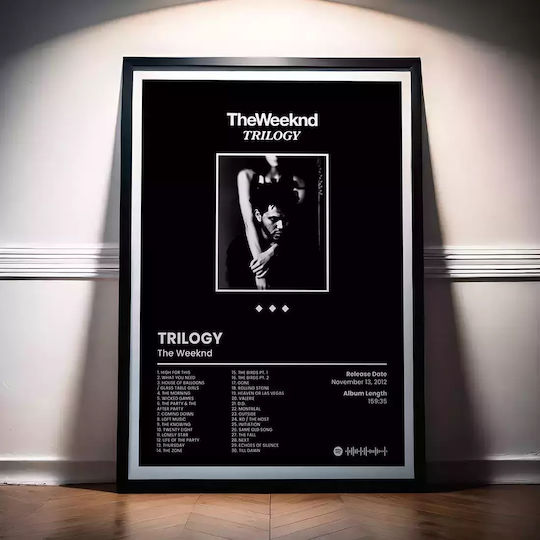 Плакат Музика Weeknd Trilogy Ms096 21см X 30см Премиум Черна Дървена Рамка
