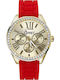 Women's Watch with Red Rubber Strap