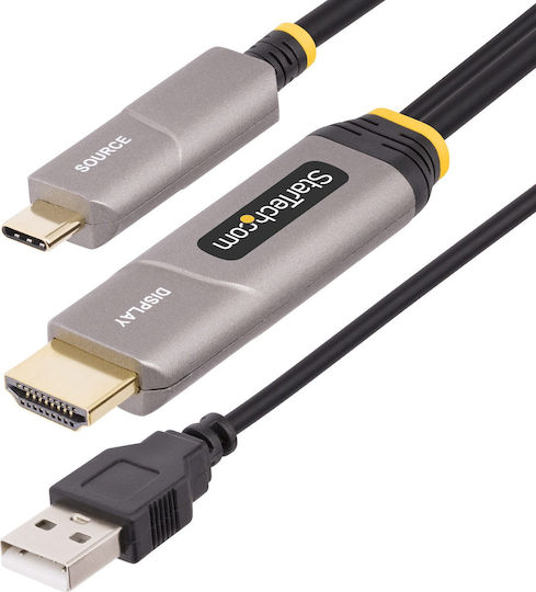 Startech 146b-usbc-hdmi4k-aoc 15.2m Usb Type-c To Hdmi Type A Standard Cable Adapter Black
