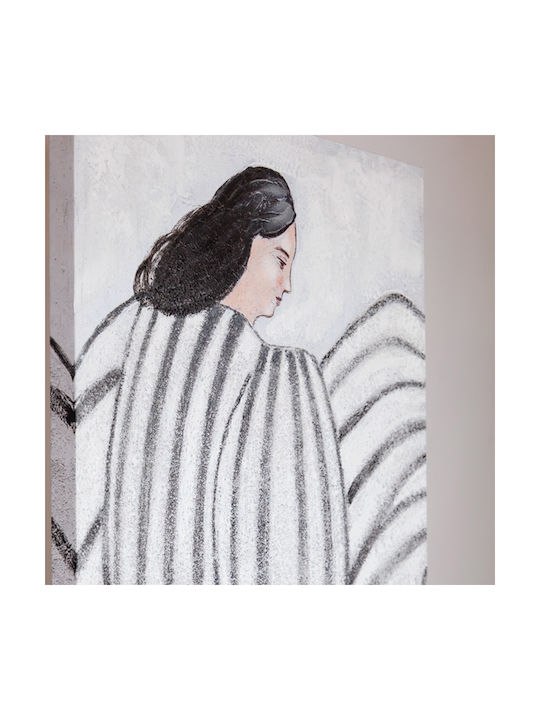 Panou Pânză Figură Feminină Alb-Negru 60x3.8x90cm