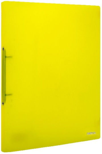 Klemmbrett Metron Kunststoff A4 2cm 2 Ringe Transparent Gelb