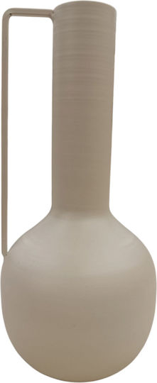 Metallic White Vase 11xHeight 25cm