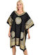 Potre Damen Kaftan Strand Schwarz