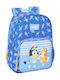 Bluey School Bag Trolley for Elementary with Water Bottle Holder Blue 11L 26 x 11 x 34cm