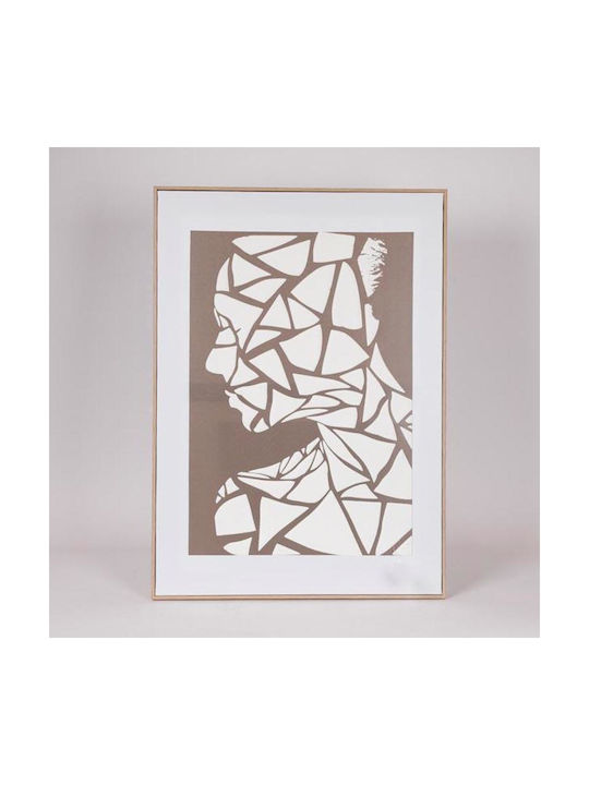 Segeltuch Gemälde Porträt Kaffee Beige 50x3x70cm