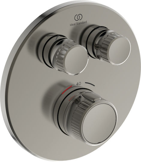 Ideal Standard Μίκτης Μπαταρίας Εντοιχισμού για Ντουζιέρα 2 Εξόδων Ασημί