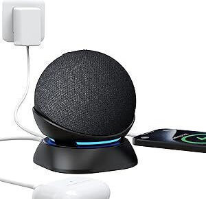 Plusacc Βάση Φόρτισης Θύρες Φορτιστή Usb-c Usb-a/συμβατή Dot 4ης/5ης Γενιάς Iphone Samsung Μαύρο