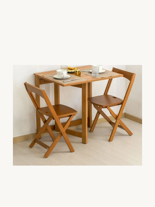 Tisch Küche Klappbar Holz Cherry Wood 79x64x78cm
